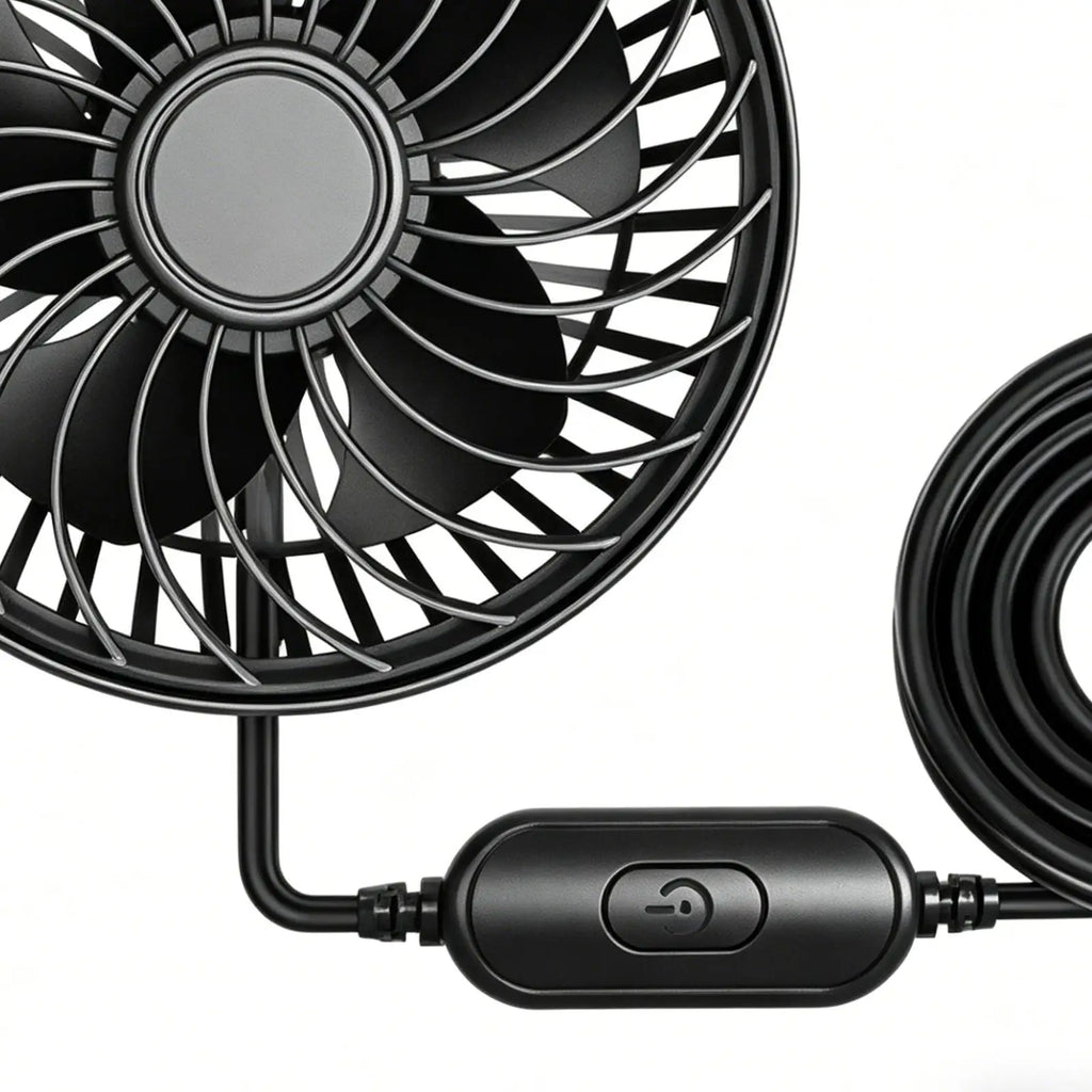 Tragbarer 5V-Autoventilator mit 3 Geschwindigkeitsstufen – Kühlgebläse für Pkw, Lkw, Wohnmobile, Boote, Golfcarts und Flugzeuge