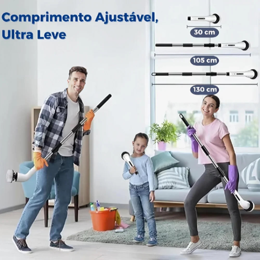 Verstellbare elektrische 9-in-1-Reinigungsbürste (aufladbar) für Fenster, Bad und Küche