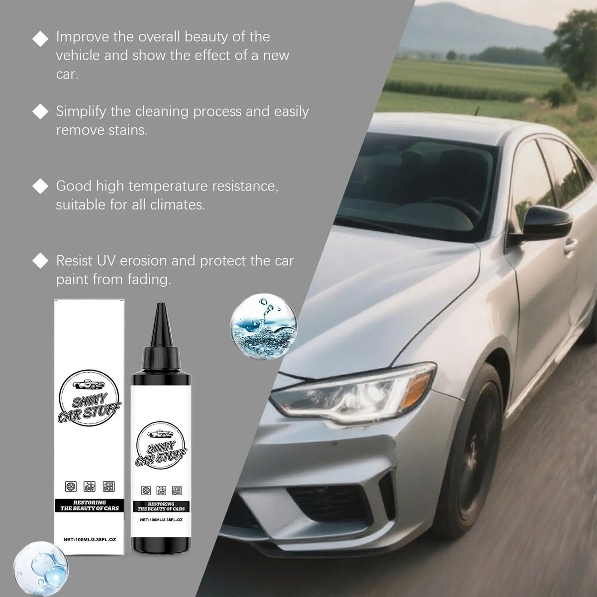 Hochglanz-Autobeschichtungsspray – langanhaltend und handlich – für Motorhaube, Seitenpartien, Kofferraum, Windschutzscheibe und Felgen