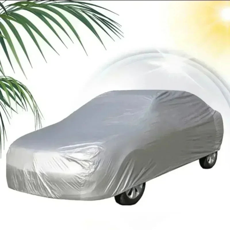 Auto-Schutzhülle für den Außenbereich – Schutz vor Sonne, Schnee, UV-Strahlung, Winter & Sommer – für SUV & Limousine – Sonnenschutz, staubdicht & wasserdicht – Schwarz/Silber