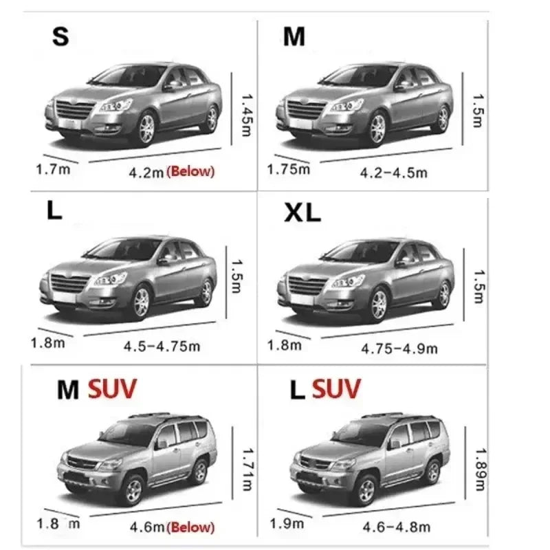 Auto-Schutzhülle für den Außenbereich – Schutz vor Sonne, Schnee, UV-Strahlung, Winter & Sommer – für SUV & Limousine – Sonnenschutz, staubdicht & wasserdicht – Schwarz/Silber