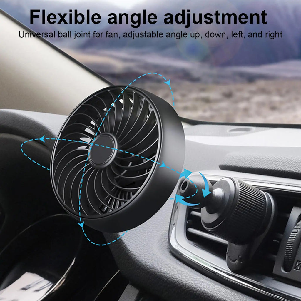 Tragbarer 5V-Autoventilator mit 3 Geschwindigkeitsstufen – Kühlgebläse für Pkw, Lkw, Wohnmobile, Boote, Golfcarts und Flugzeuge