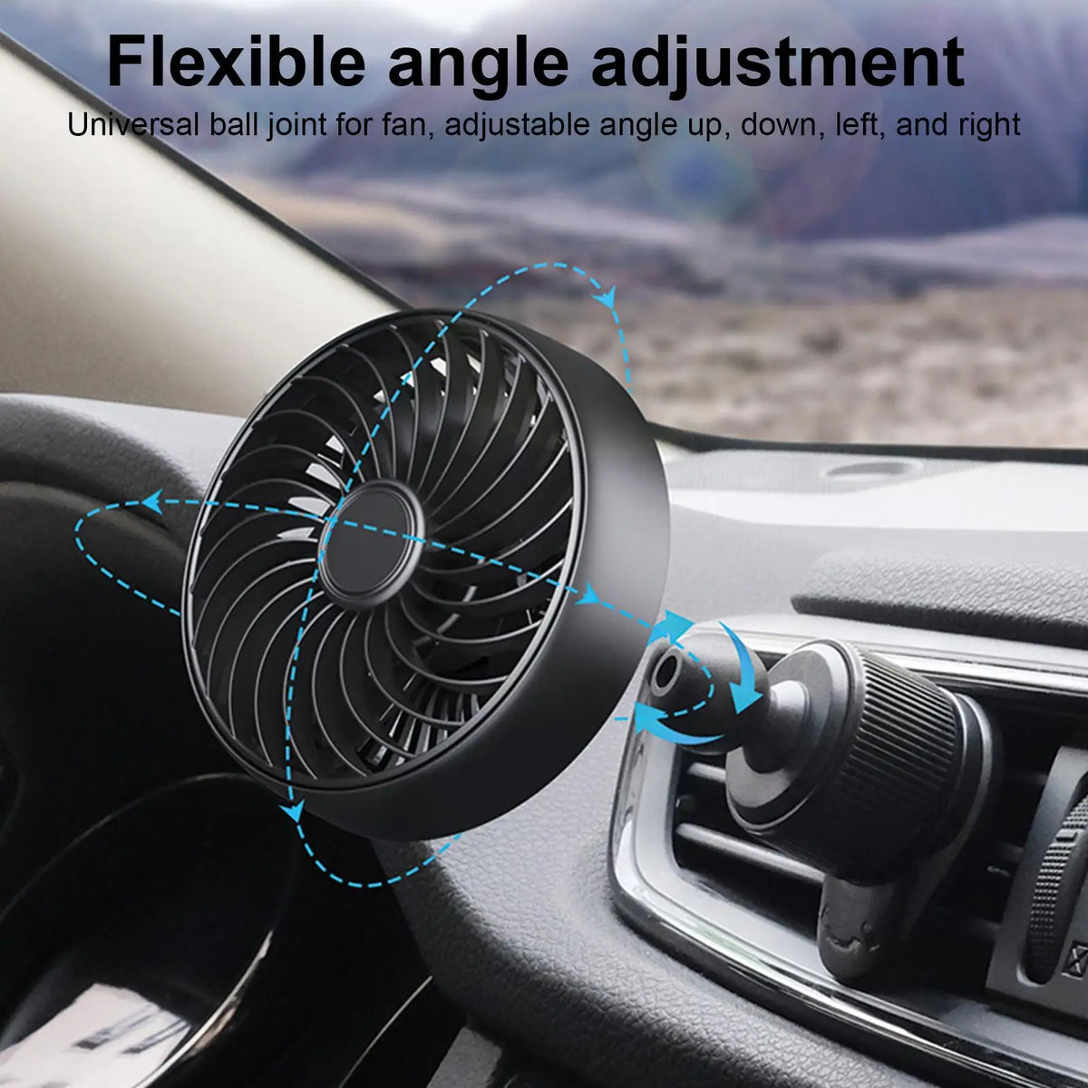 Tragbarer 5V-Autoventilator mit 3 Geschwindigkeitsstufen – Kühlgebläse für Pkw, Lkw, Wohnmobile, Boote, Golfcarts und Flugzeuge