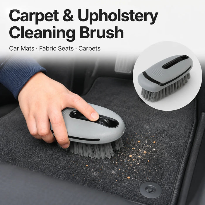 Car Carpet Upholstery Cleaning Brush Stiff Bristle Handheld Scrub Brush for Car Seats Floor Mats Sofa Home Interior Detailing