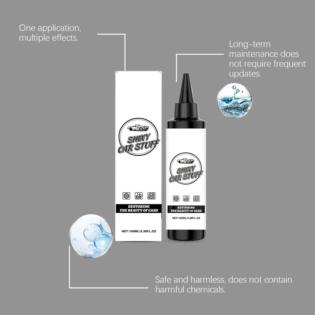 Hochglanz-Autobeschichtungsspray – langanhaltend und handlich – für Motorhaube, Seitenpartien, Kofferraum, Windschutzscheibe und Felgen