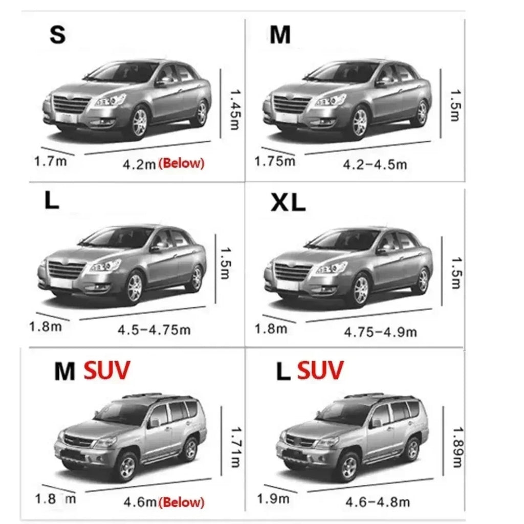 Auto-Schutzhülle für den Außenbereich – Schutz vor Sonne, Schnee, UV-Strahlung, Winter & Sommer – für SUV & Limousine – Sonnenschutz, staubdicht & wasserdicht – Schwarz/Silber