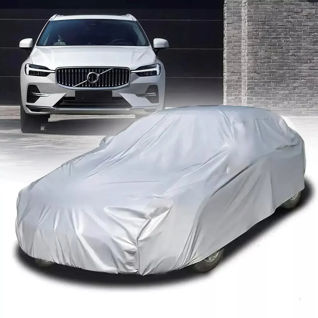 Auto-Schutzhülle für den Außenbereich – Schutz vor Sonne, Schnee, UV-Strahlung, Winter & Sommer – für SUV & Limousine – Sonnenschutz, staubdicht & wasserdicht – Schwarz/Silber