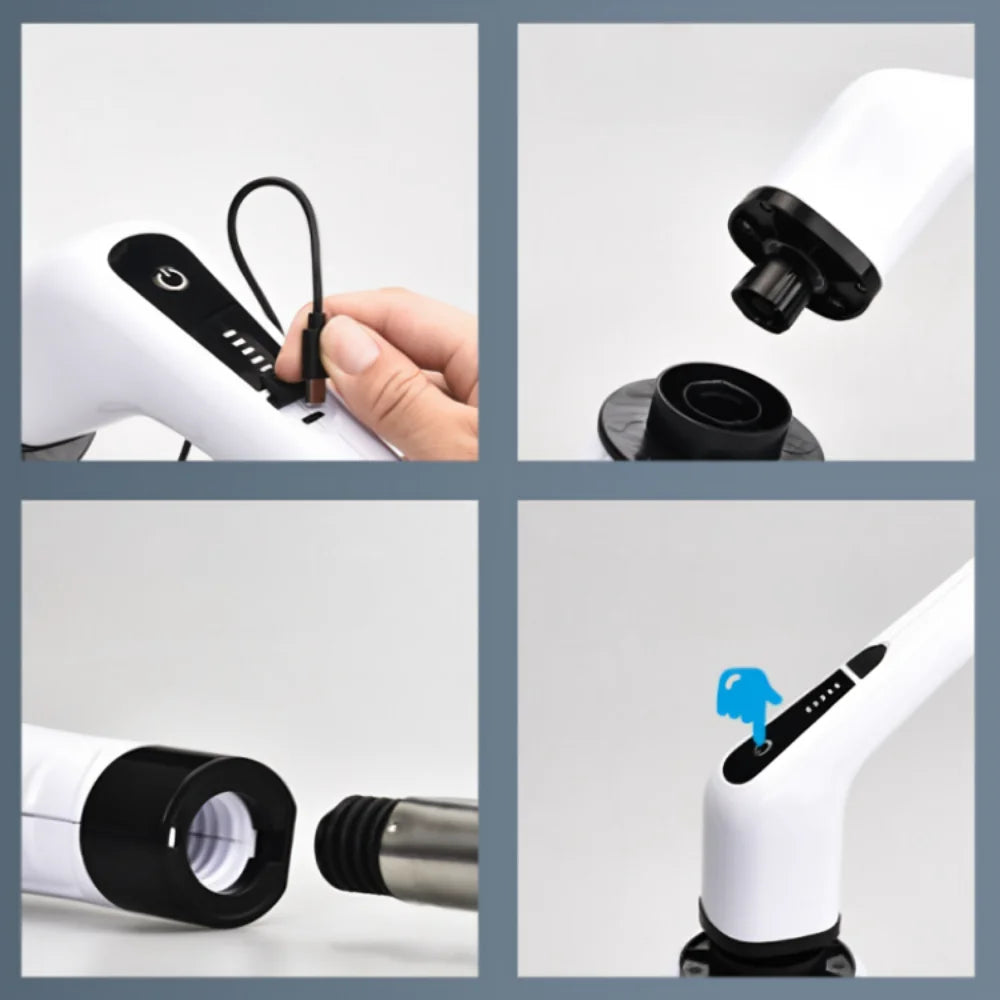Verstellbare elektrische 9-in-1-Reinigungsbürste (aufladbar) für Fenster, Bad und Küche