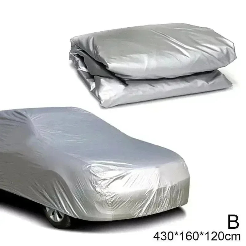 Auto-Schutzhülle für den Außenbereich – Schutz vor Sonne, Schnee, UV-Strahlung, Winter & Sommer – für SUV & Limousine – Sonnenschutz, staubdicht & wasserdicht – Schwarz/Silber